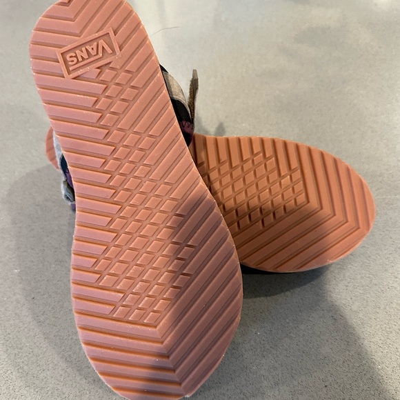 Vans Ultrarange Gray/Walnut/Purple/Blue Suede Leather Tri-Lock Velcro Sandals - Picture 6 of 7